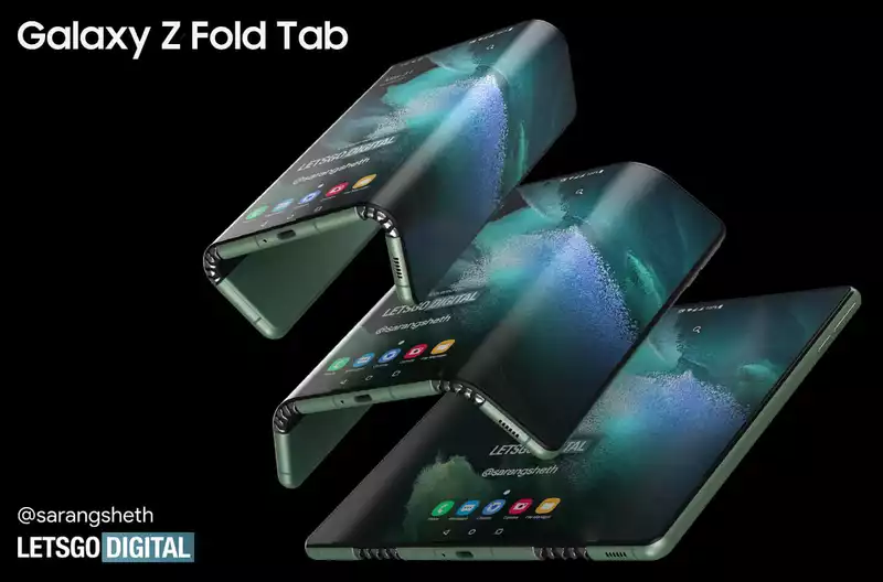 Samsung Galaxy Z Fold Tab renders revealing stunning tri-fold design